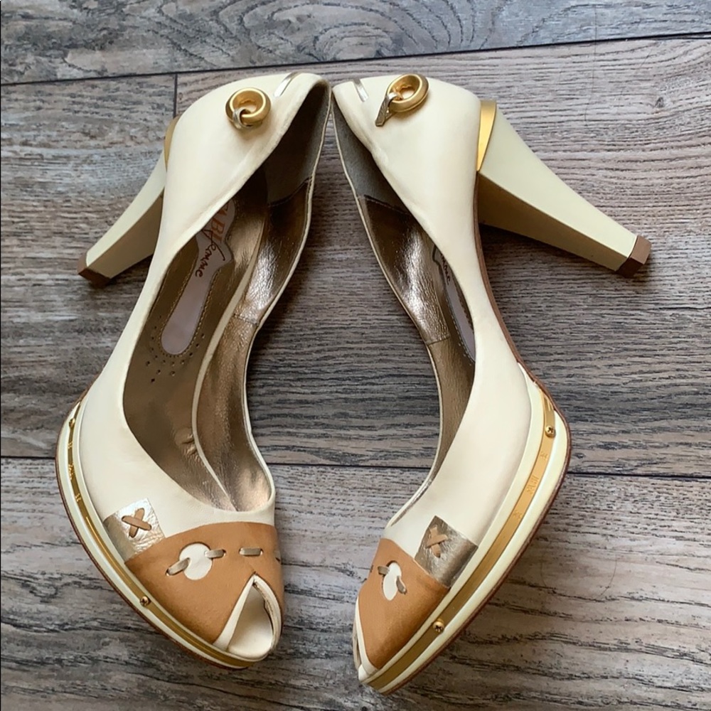 Nude & White Fabi Pumps